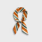 Diagonal Stripe Silk Neck Scarf Bow