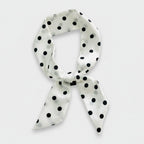 White Polka Dot Bow Tie Scarf Wrap