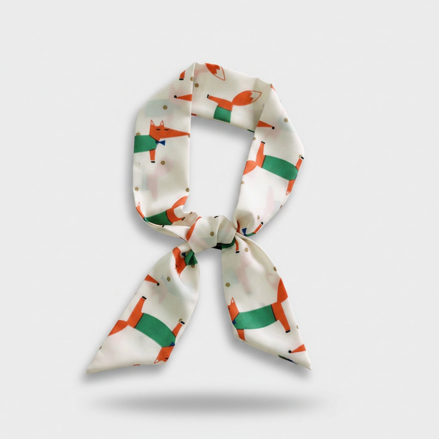 Cute Fox Print Bow Tie Scarf