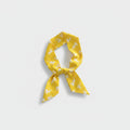 Yellow Floral Print Bow Neck Scarf
