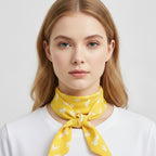 Yellow Monkey Print Bow Neck Scarf – scarves & belts (view 3)