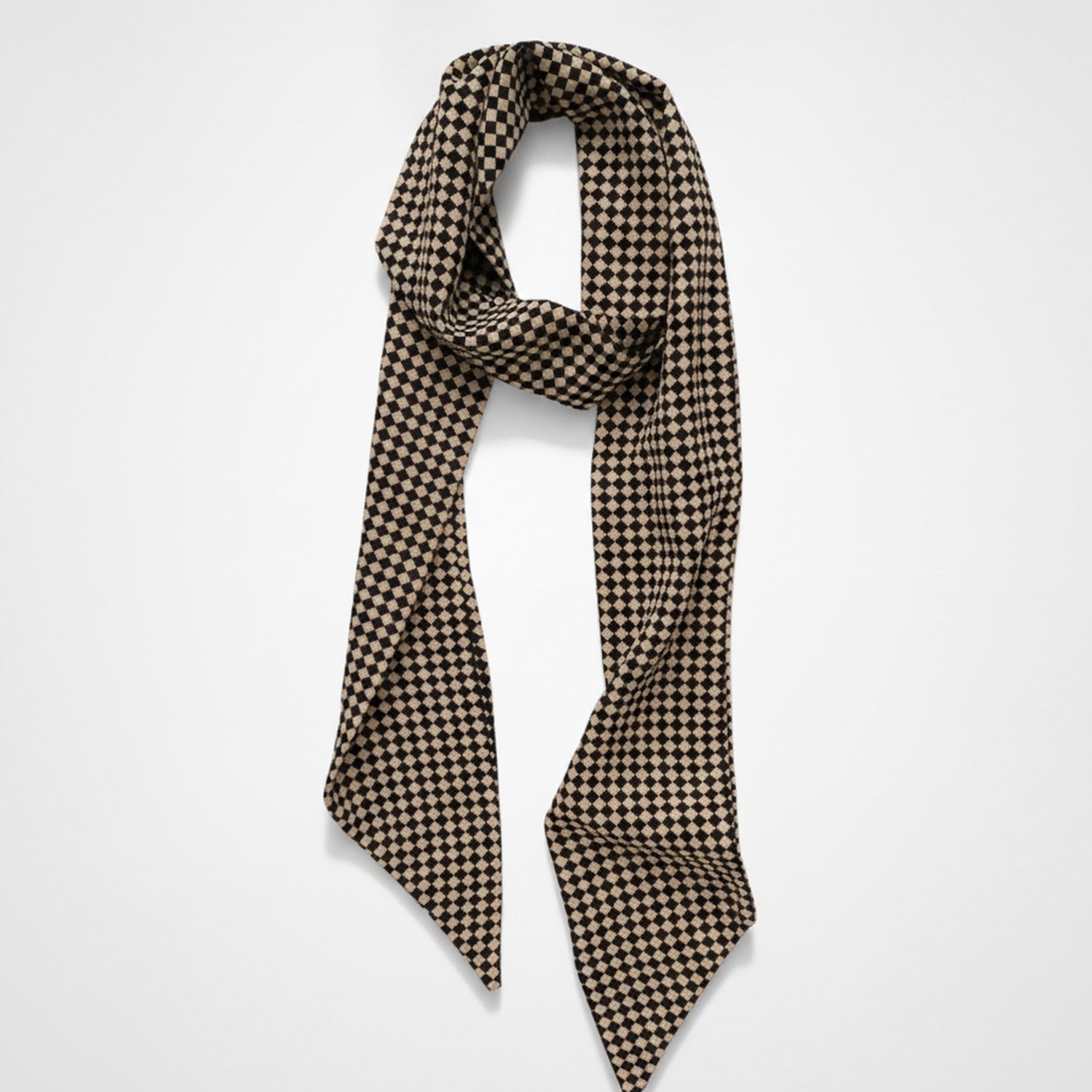 Checkered Black & Cream Lightweight Scarf