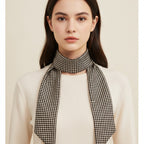 Checkered Black & Cream Lightweight Scarf – scarves & belts (view 2)