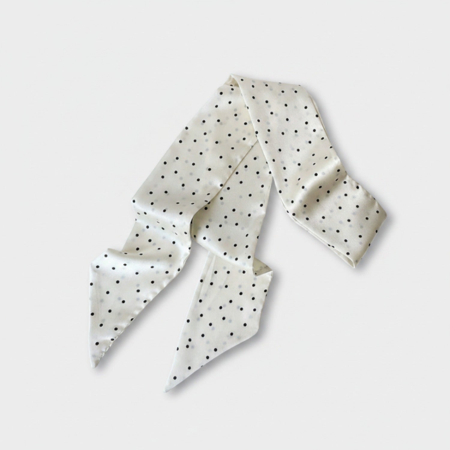 Polka Dot Cream Silk Scarf Belt