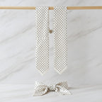 Polka Dot Cream Silk Hair Scarf – scarves & belts (view 3)