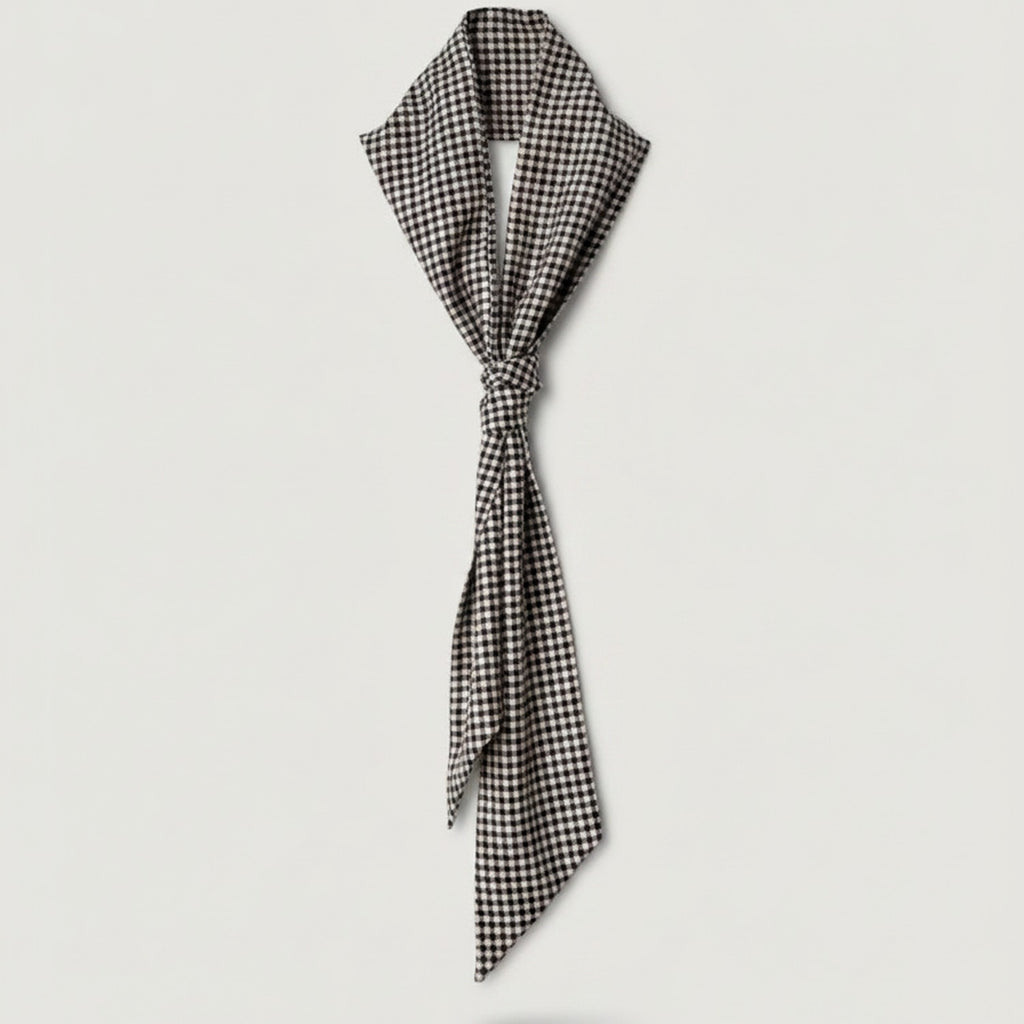 Gingham Checkered Tie Neck Scarf – scarves & belts (view 1)