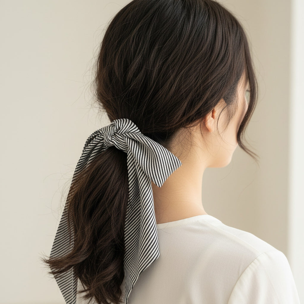 Striped Silk Scarf Neck Tie Accessory