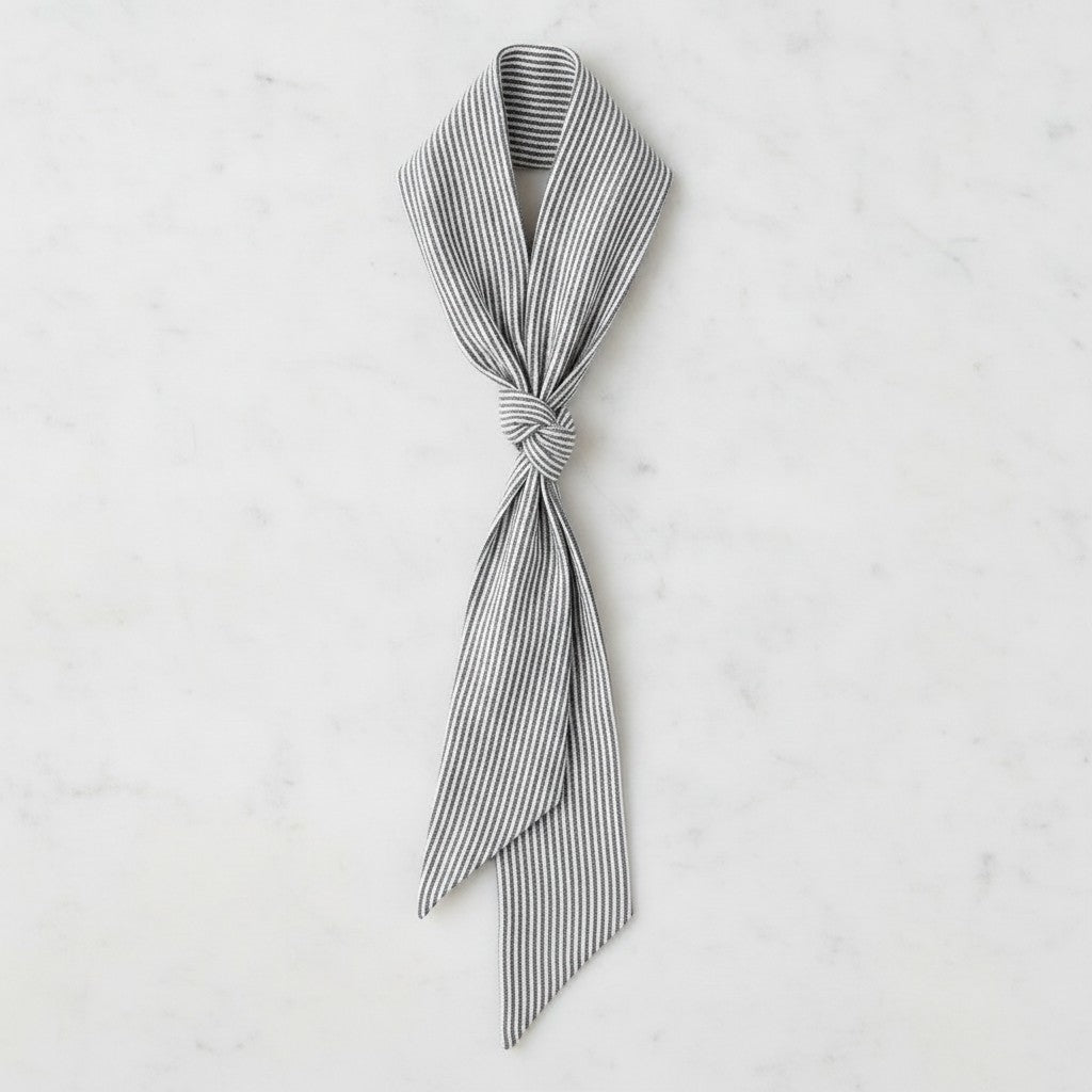 Black and White Striped Neck Scarf – scarves & belts (view 3)