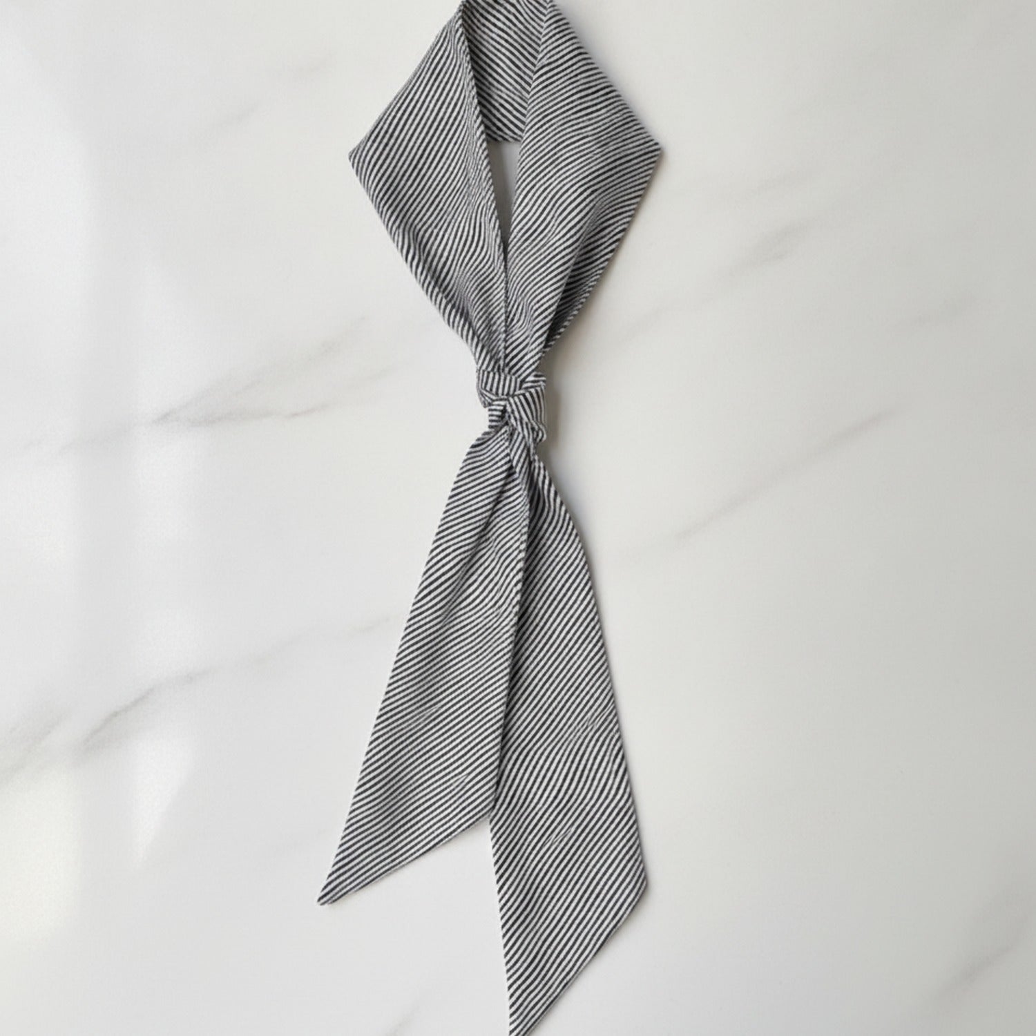 Black and White Striped Neck Scarf