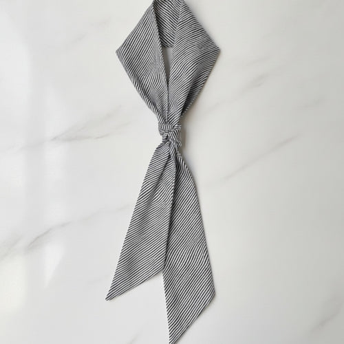 Black and White Striped Neck Scarf