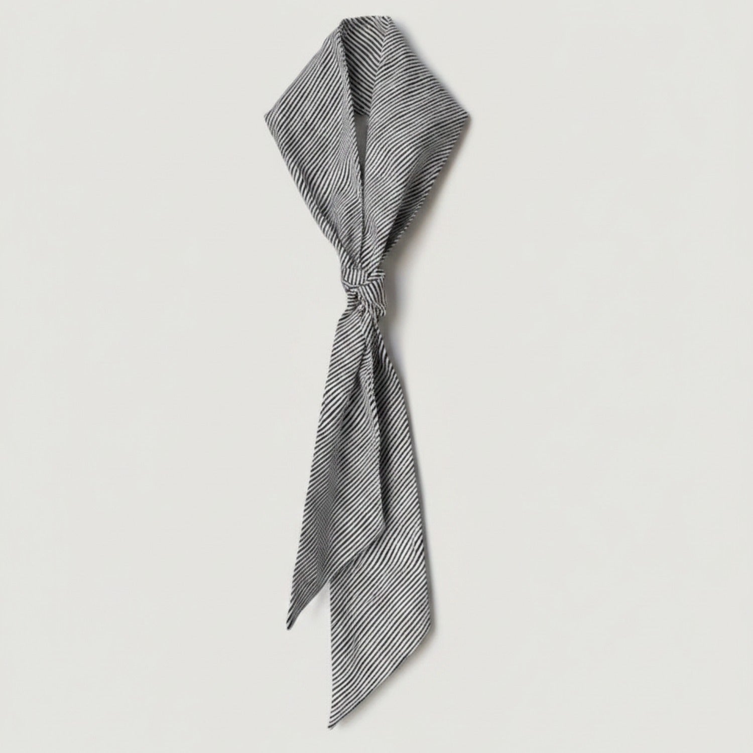 Black and White Striped Neck Scarf