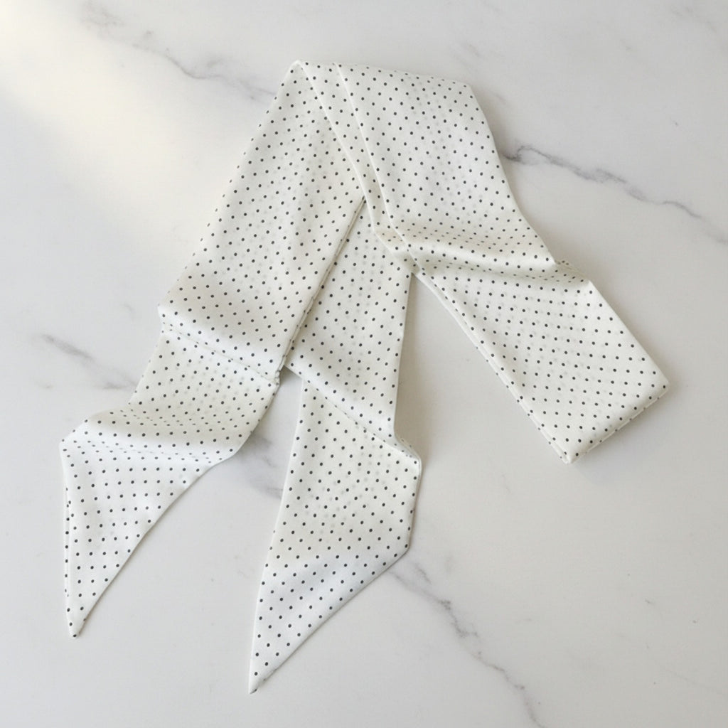 Cream Polka Dot Pointed Scarf – scarves & belts (view 2)