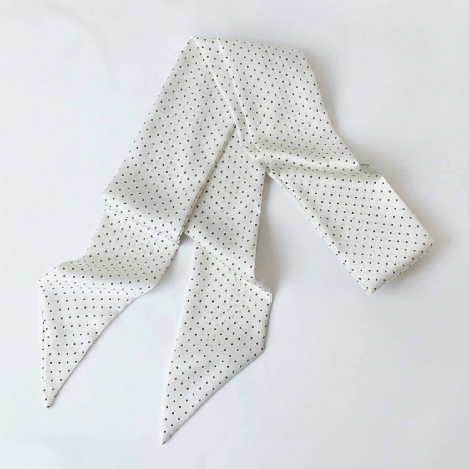 Cream Polka Dot Pointed Scarf