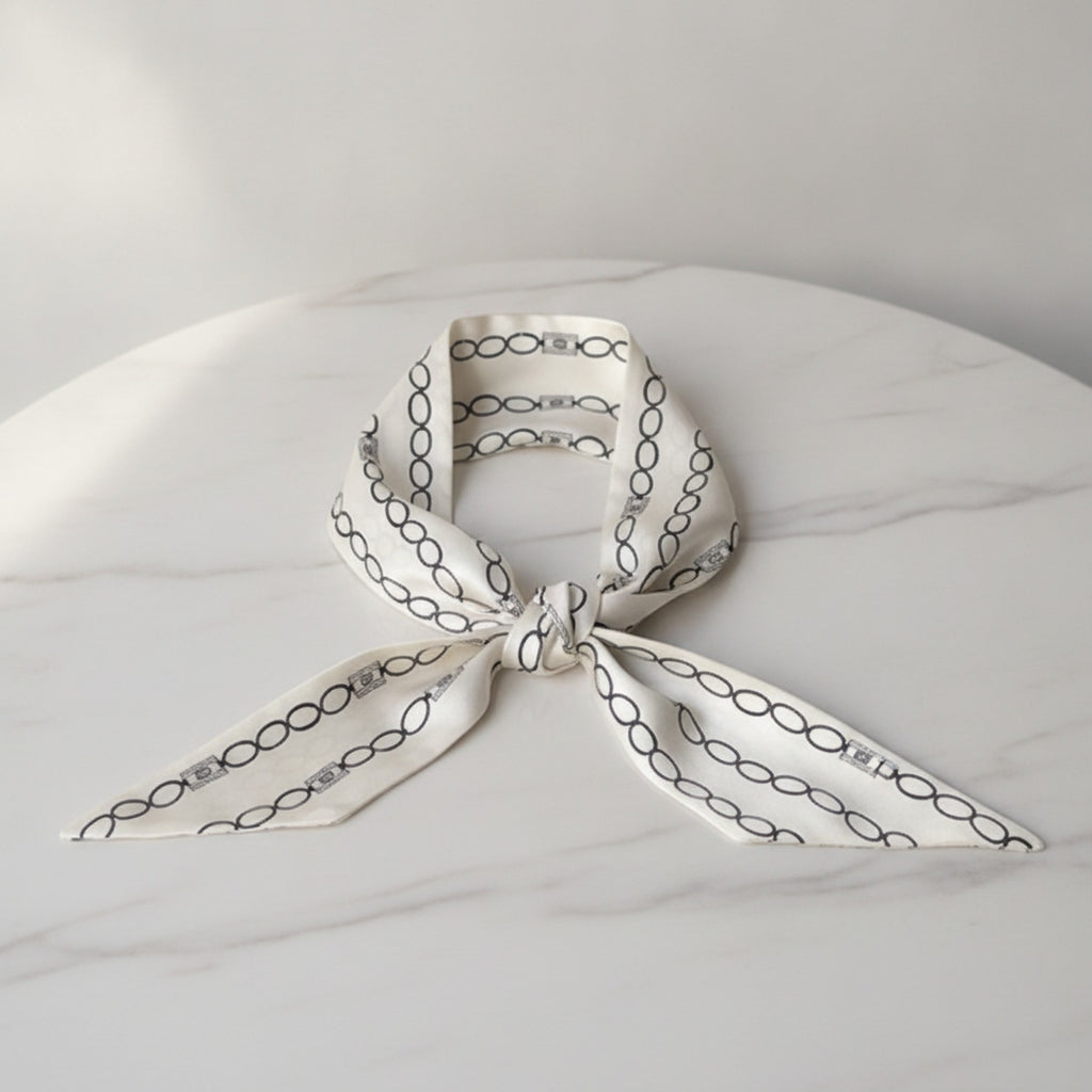Chain Patterned Shawl Collar Black Cape Belt – scarves & belts (view 2)