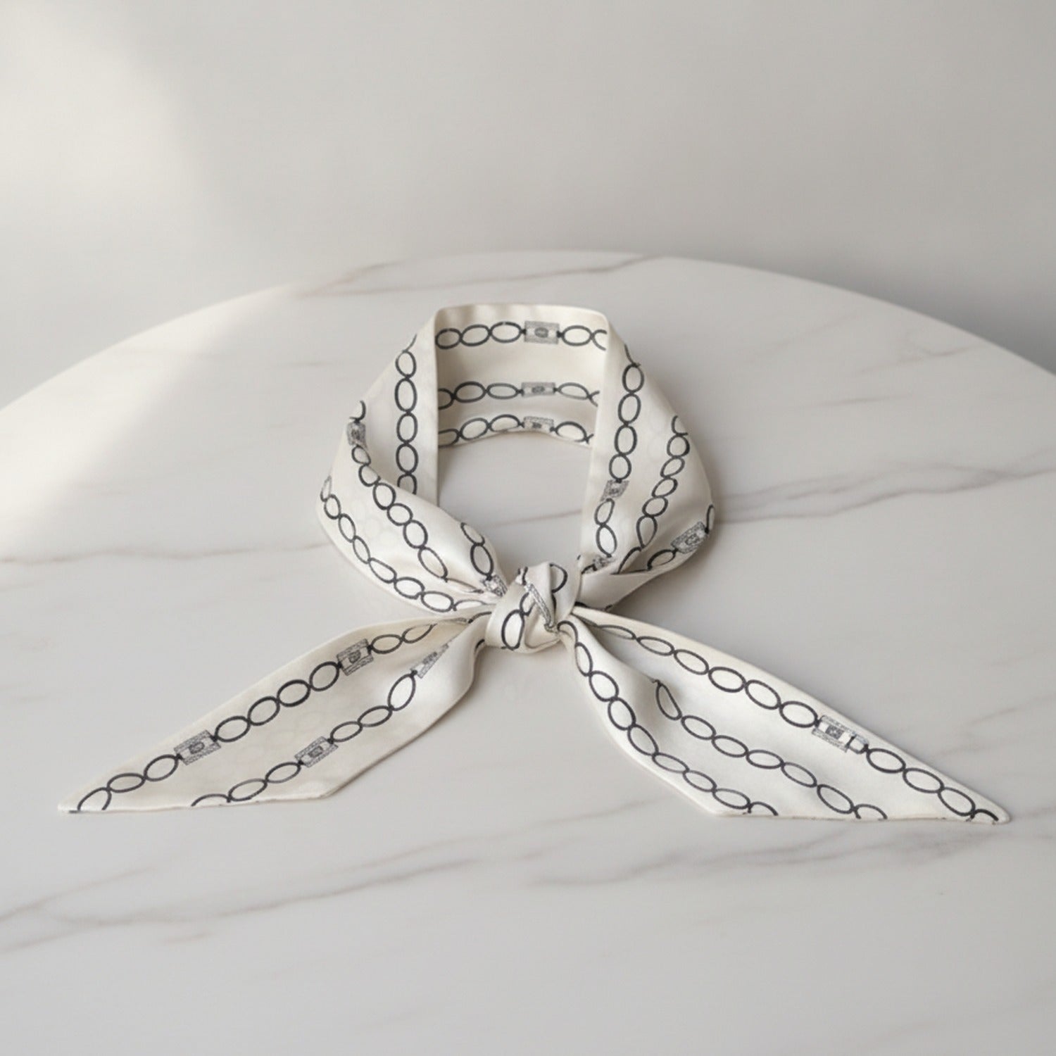 Chain Patterned Shawl Collar Black Cape Belt
