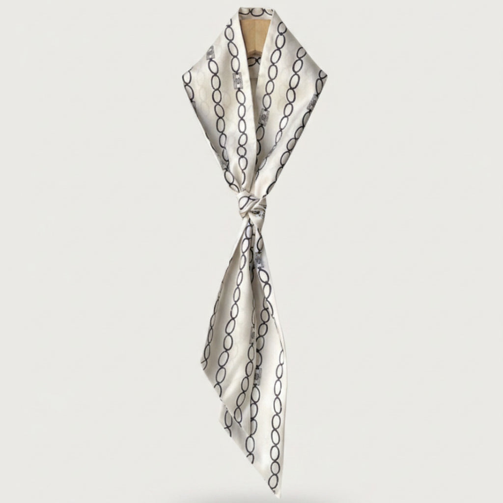 Chain Patterned Shawl Collar Black Cape Belt – scarves & belts (view 1)