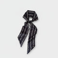 Black Chain Print Silk Scarf Belt