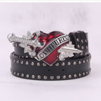 Black Leather Heart Dagger "Love Hurts" Belt – scarves & belts (view 3)