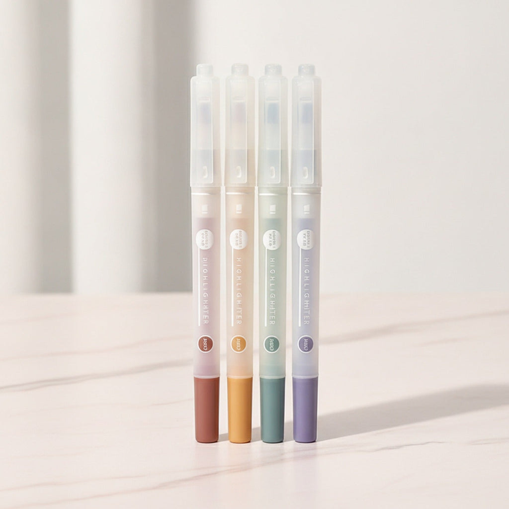 Double Head Highlighter Pen Set - 5 Piece Colors - Retro Color Set 5-Piece