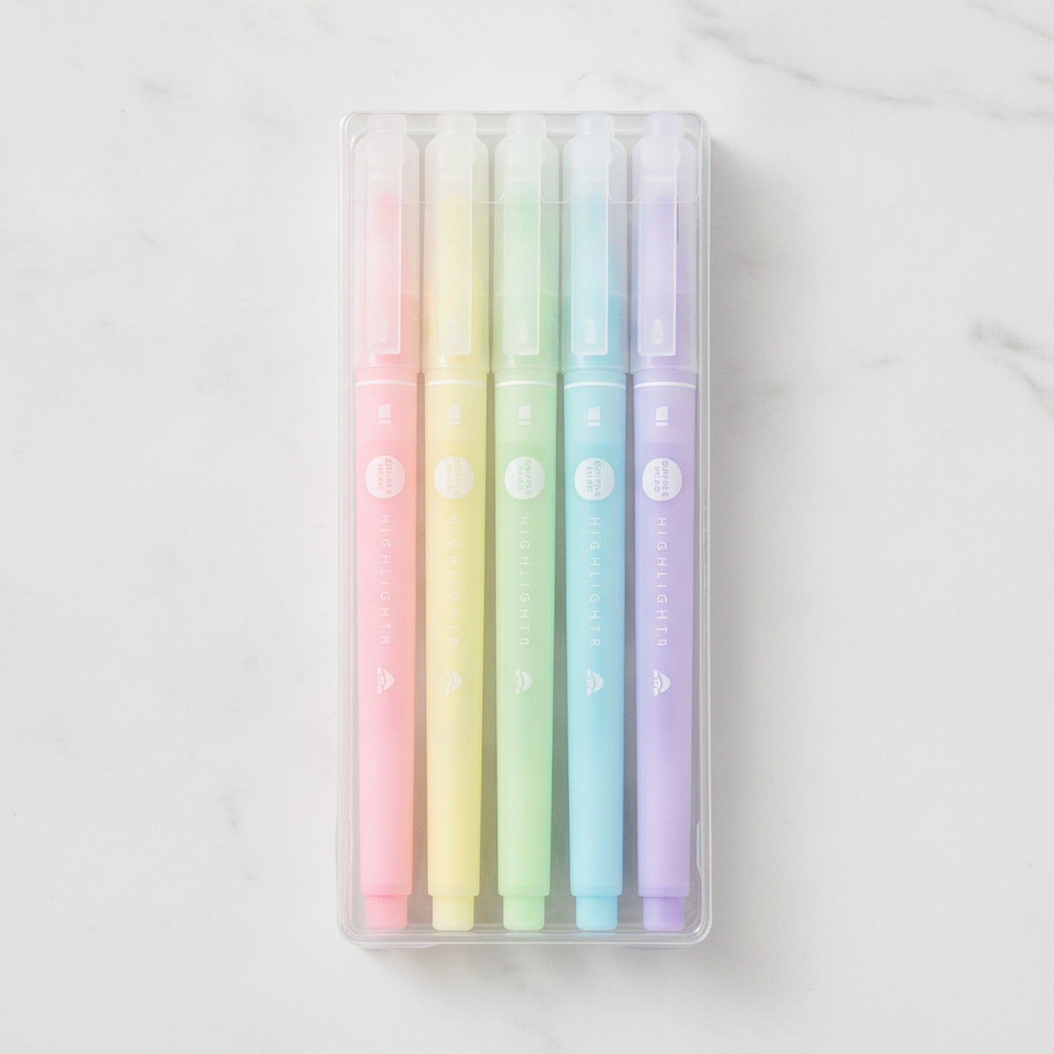 Double Head Highlighter Pen Set - 5 Piece Colors - Macaron Color Set - 5 Pieces