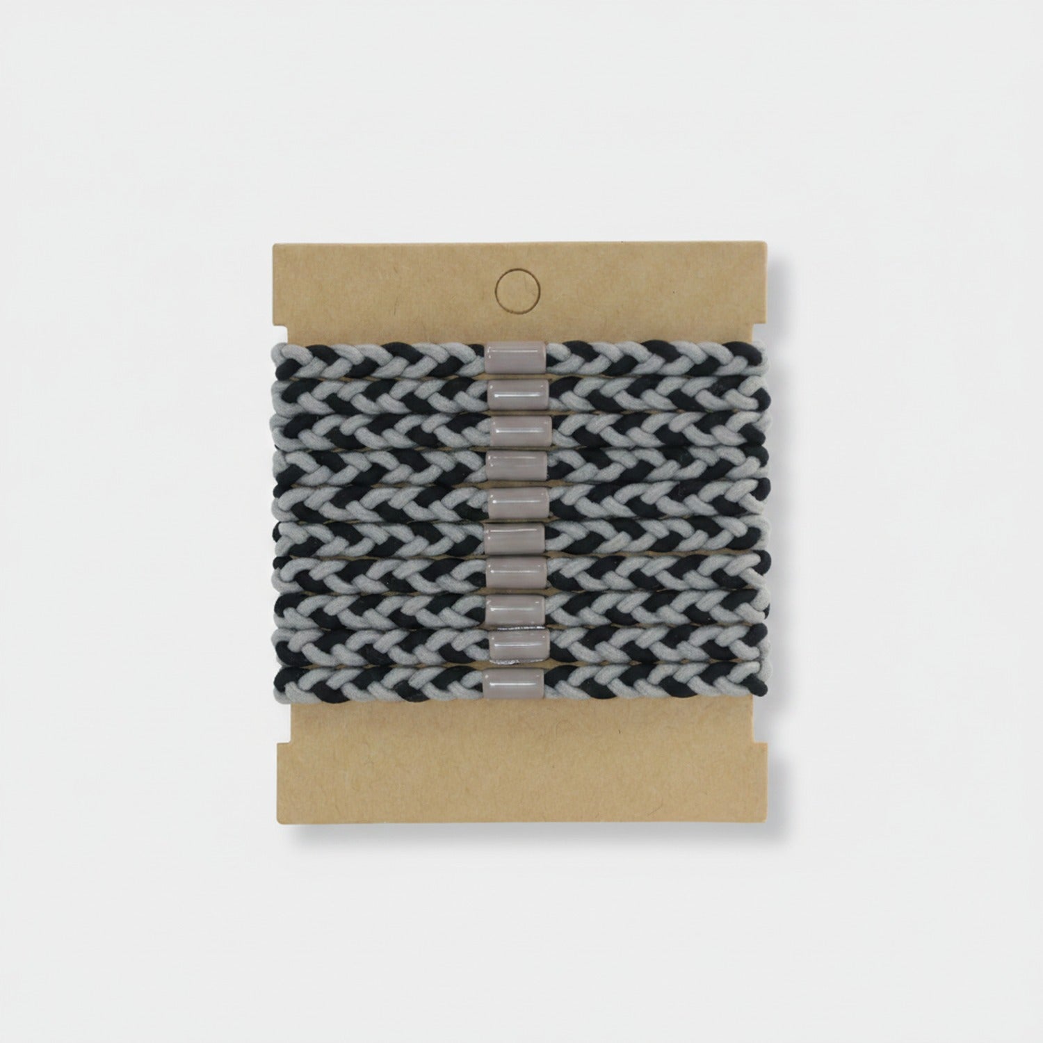 Braided Rope Hair Clips Black White Grey