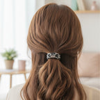 Braided Rope Hair Clips Black White Grey