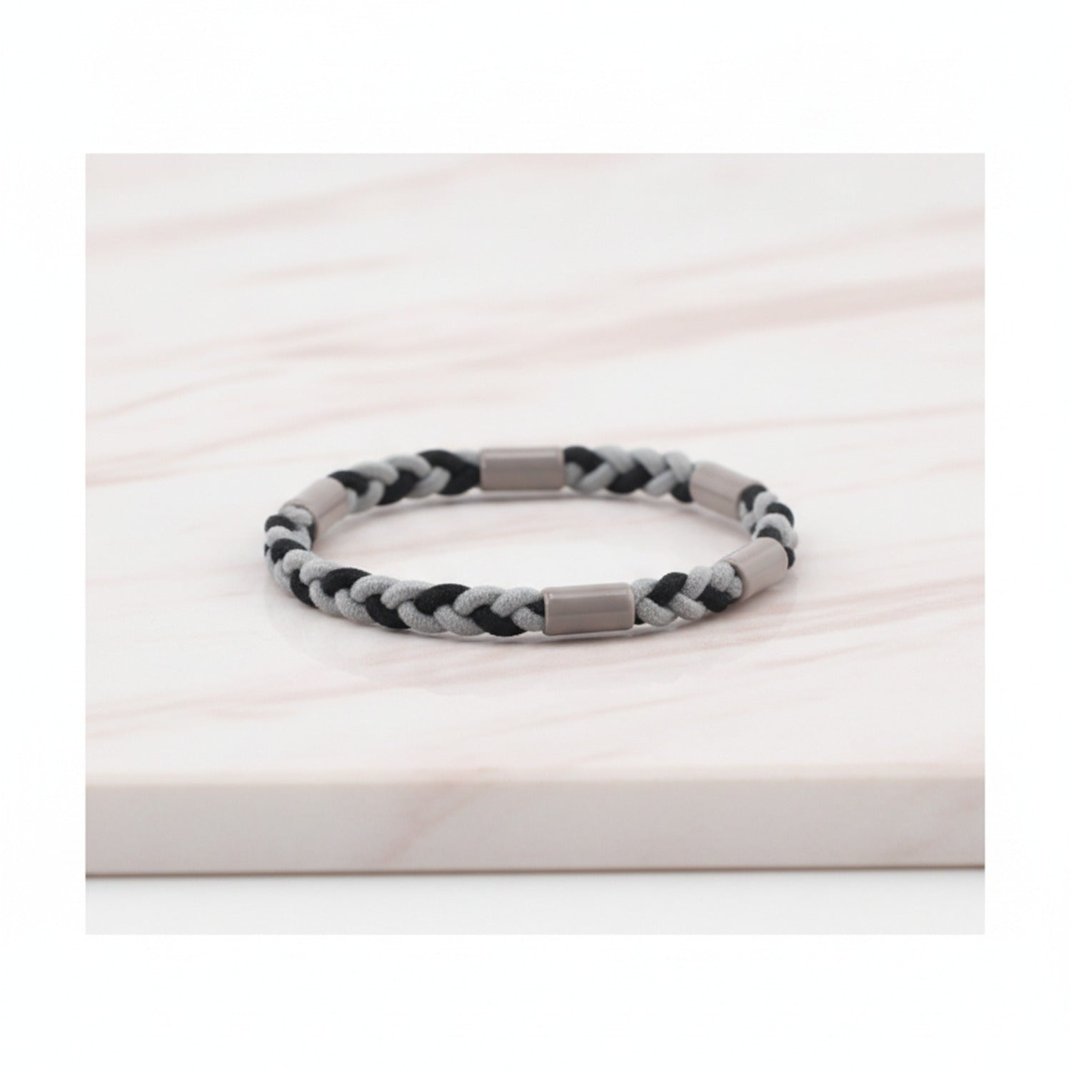 Braided Rope Hair Clips Black White Grey