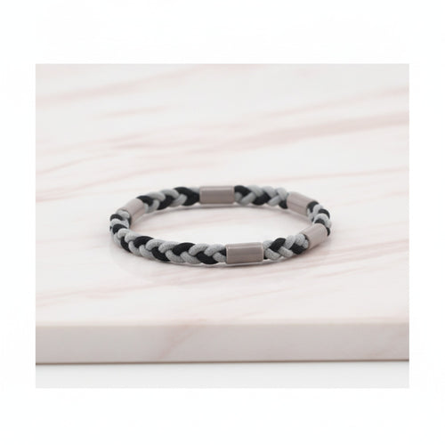Braided Rope Hair Clips Black White Grey