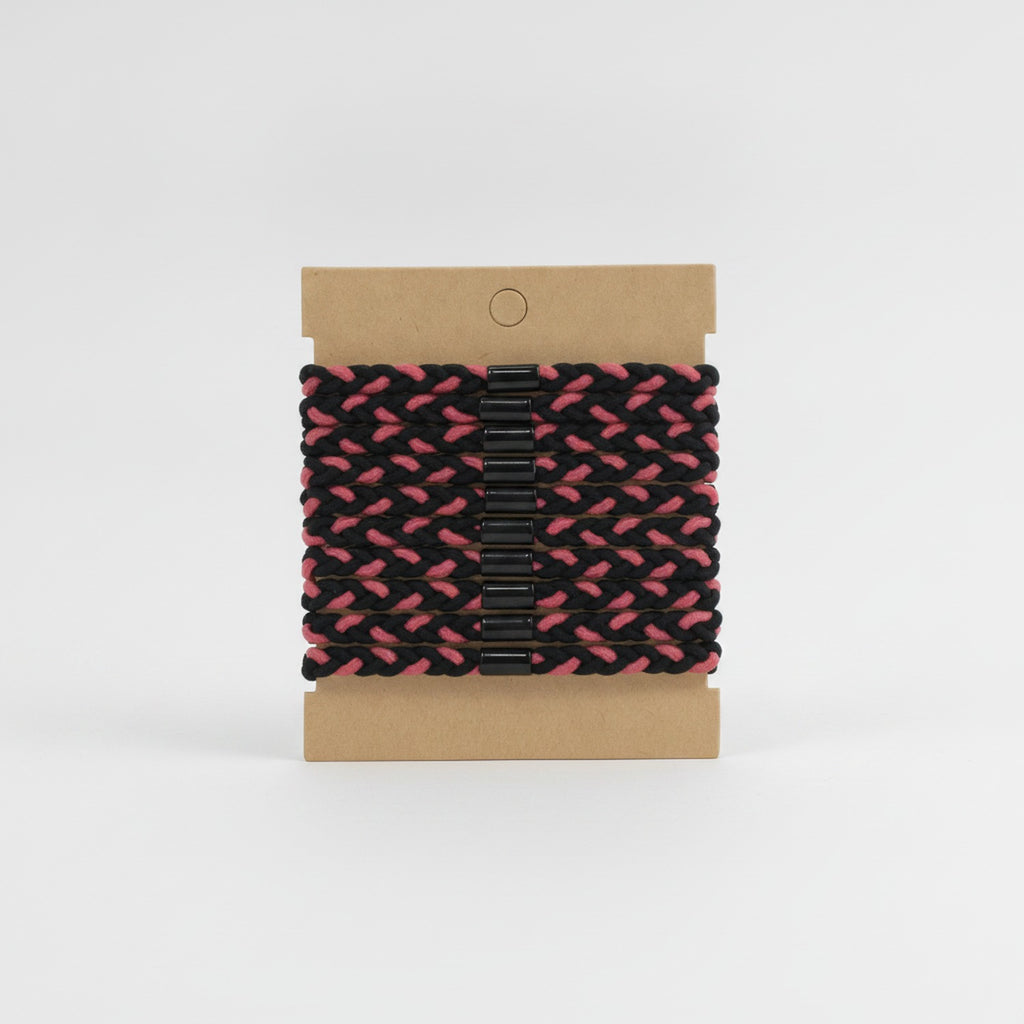 Braided Hair Clips Black Pink Set – hair accessories