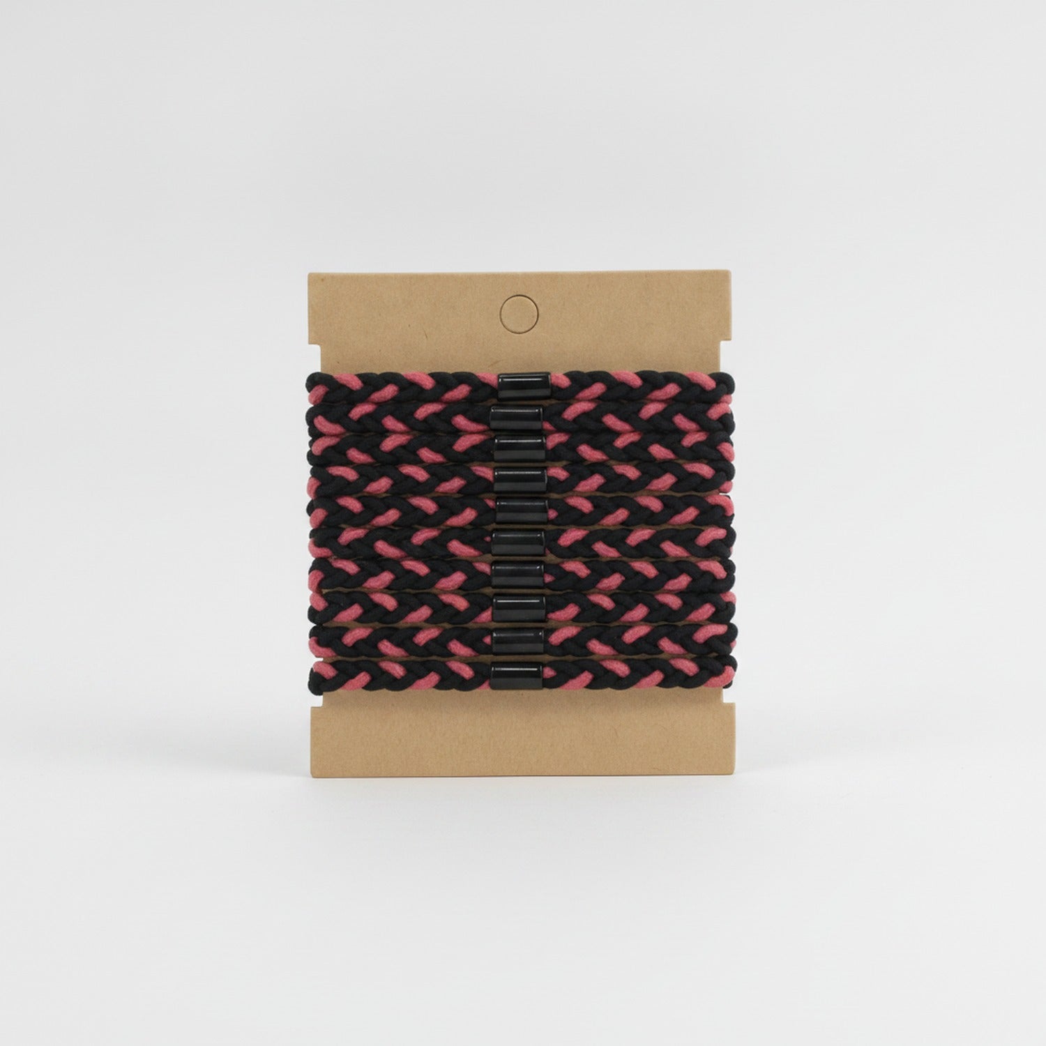 Braided Hair Clips Black Pink Set