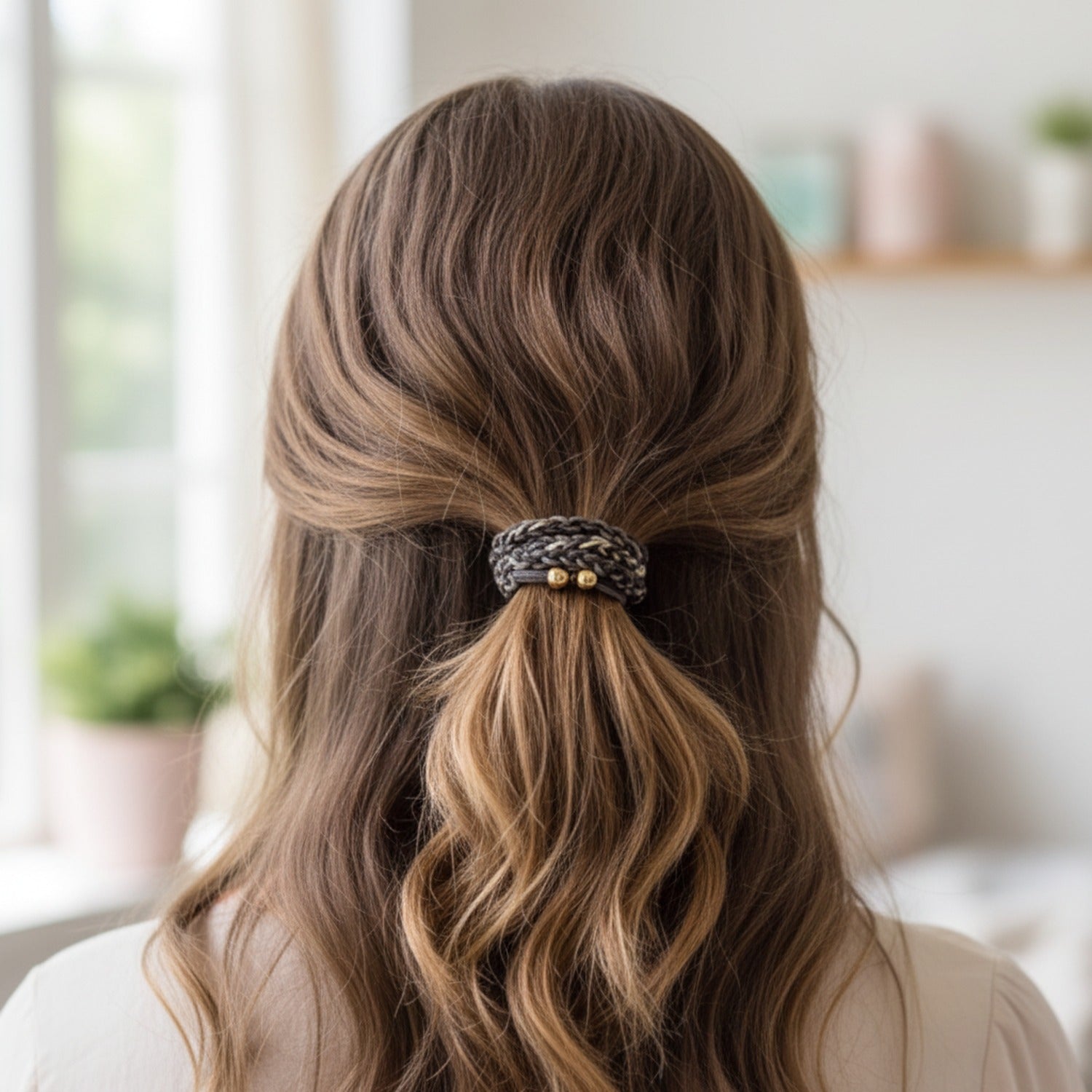 Braided Hair Ties Set With Pearl Beads
