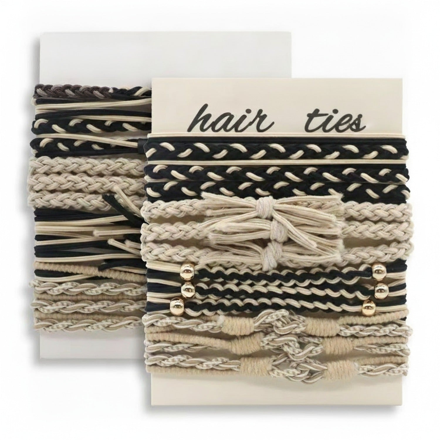 Braided Hair Ties Set With Pearl Beads