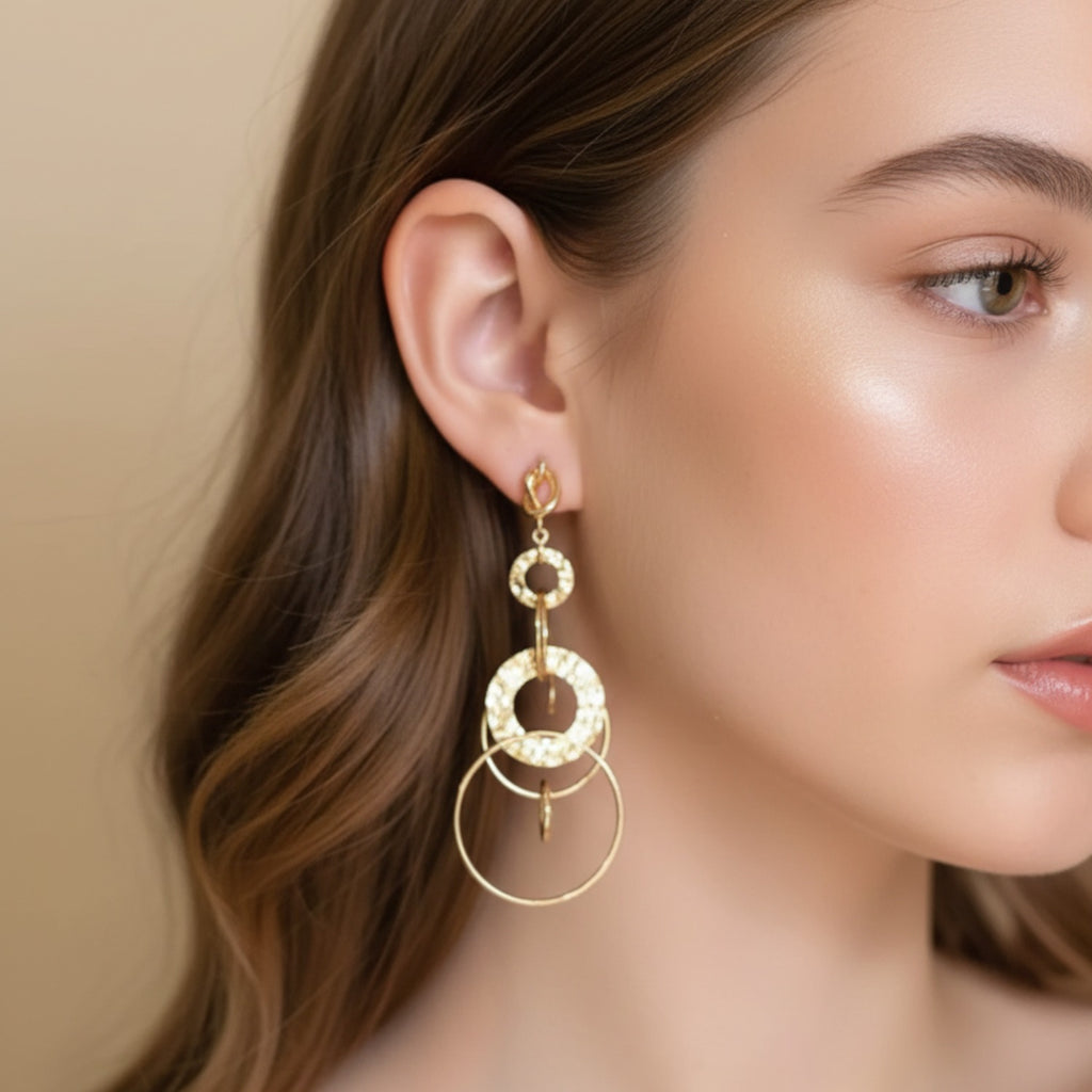 Gold Chain Link Dangle Earrings