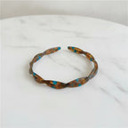 Tortoiseshell Twisted Hair Headband With Accents - Blue – hair accessories (view 2)