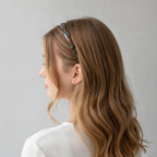 Tortoiseshell Twisted Hair Headband With Accents - Blue – hair accessories (view 3)