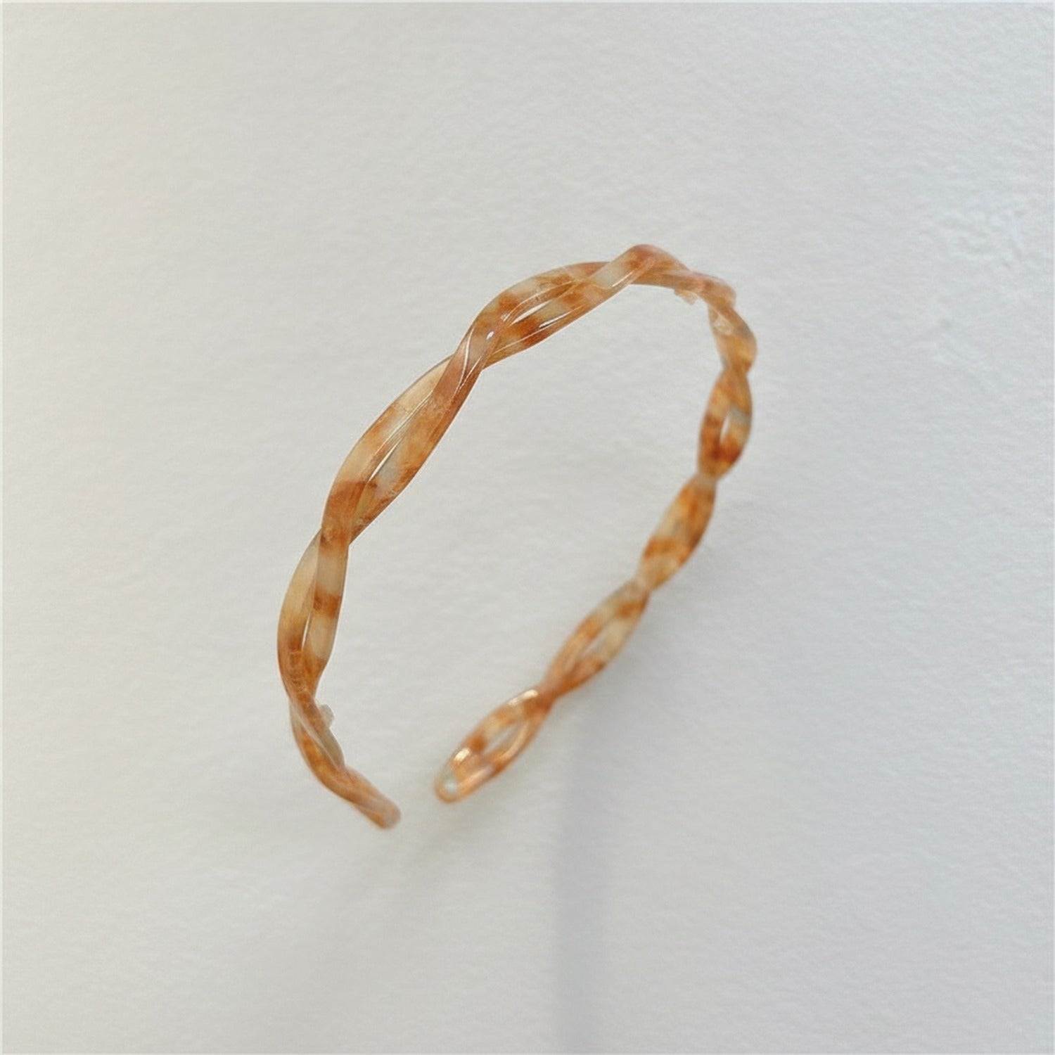 Tortoiseshell Twisted Hair Headband With Accents - Tortoiseshell Twisted