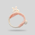 Bunny Ear Pink Plush Hairband With Charm