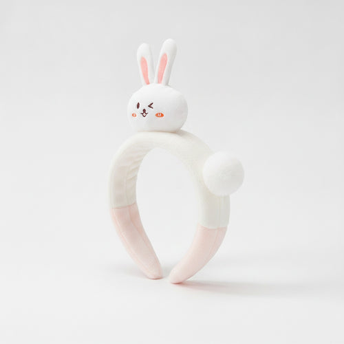 Bunny Ear Pink Plush Hairband With Charm – hair accessories (view 1)