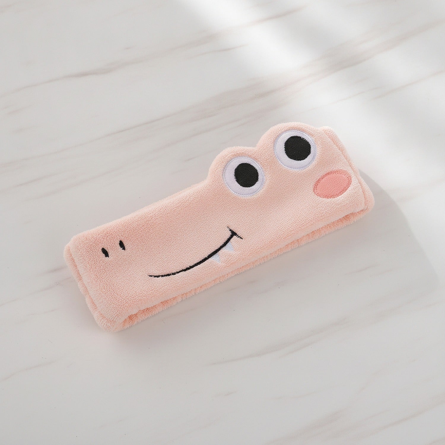 Frog Plush Hairband With Googly Eyes - Pink