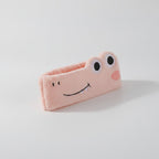 Frog Plush Hairband With Googly Eyes - Pink