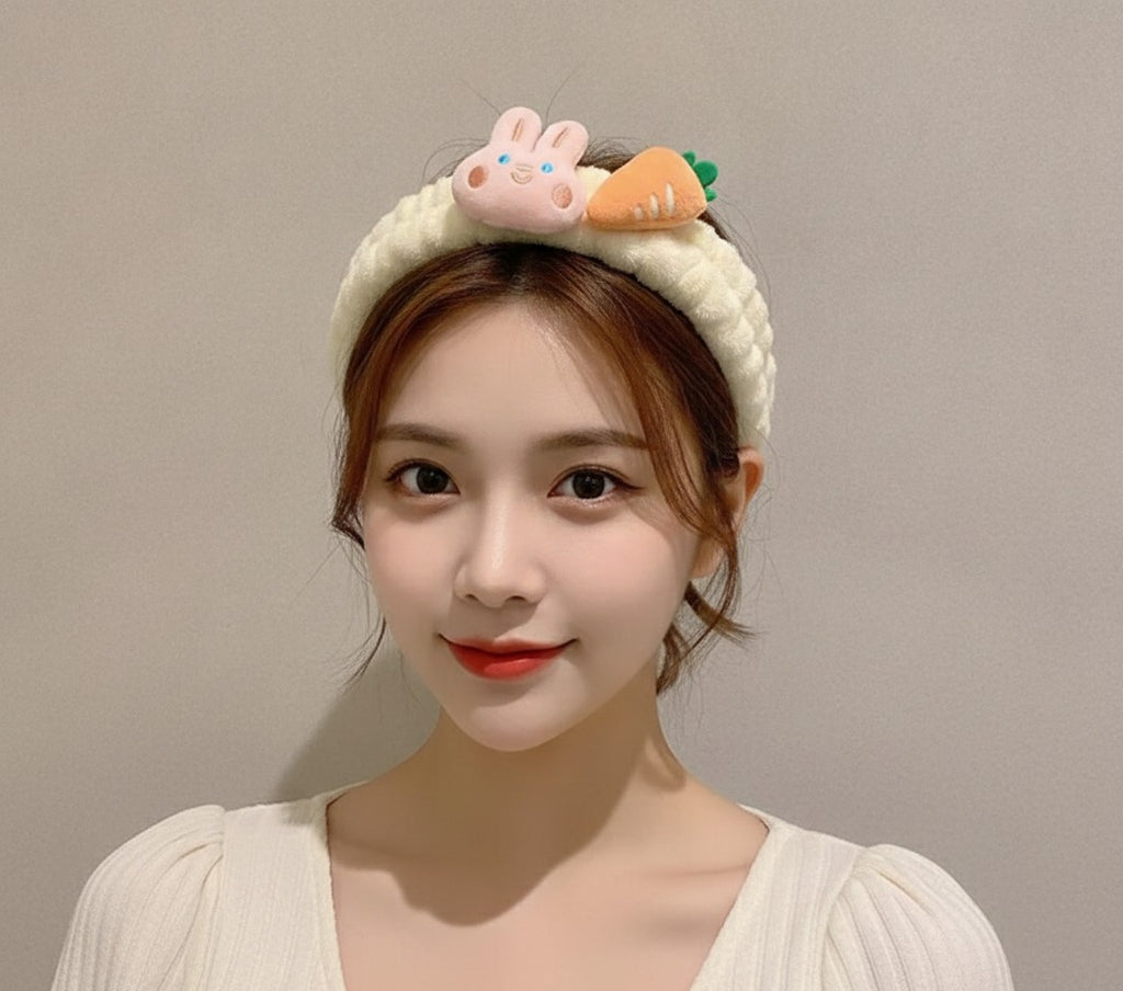 Fluffy Cloud Bunny Carrot Hairband Set – hair accessories (view 4)