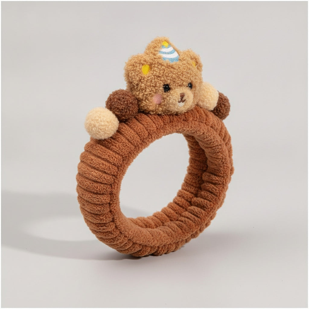 Teddy Bear Fuzzy Hairband With Charm – hair accessories (view 1)