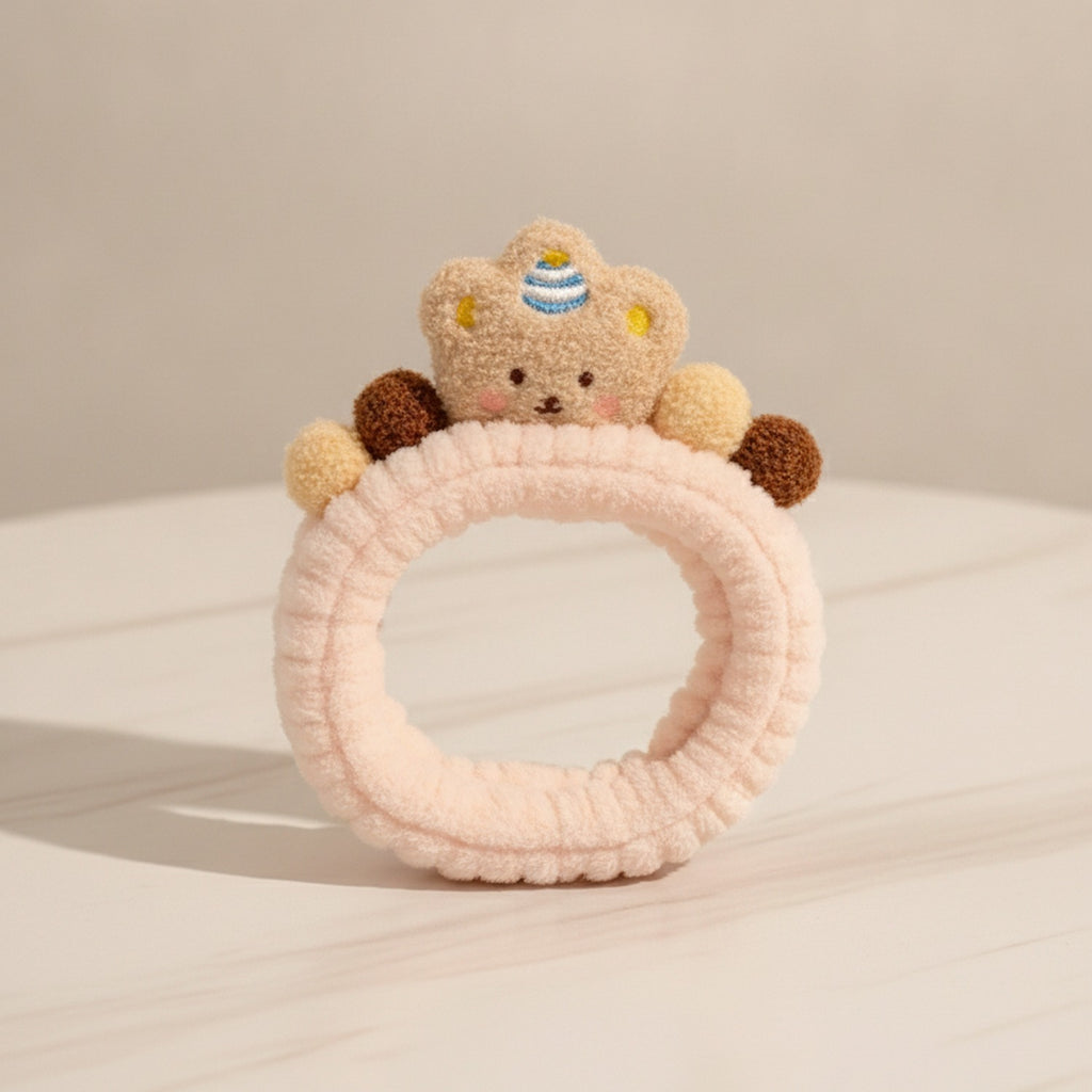 Teddy Bear Plush Hair Ring With Charm Details – hair accessories (view 2)