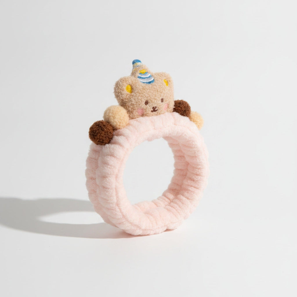 Teddy Bear Plush Hair Ring With Charm Details – hair accessories (view 1)