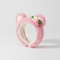 Pink Plush Bear Hairband With Flower Charm – hair accessories (view 1)