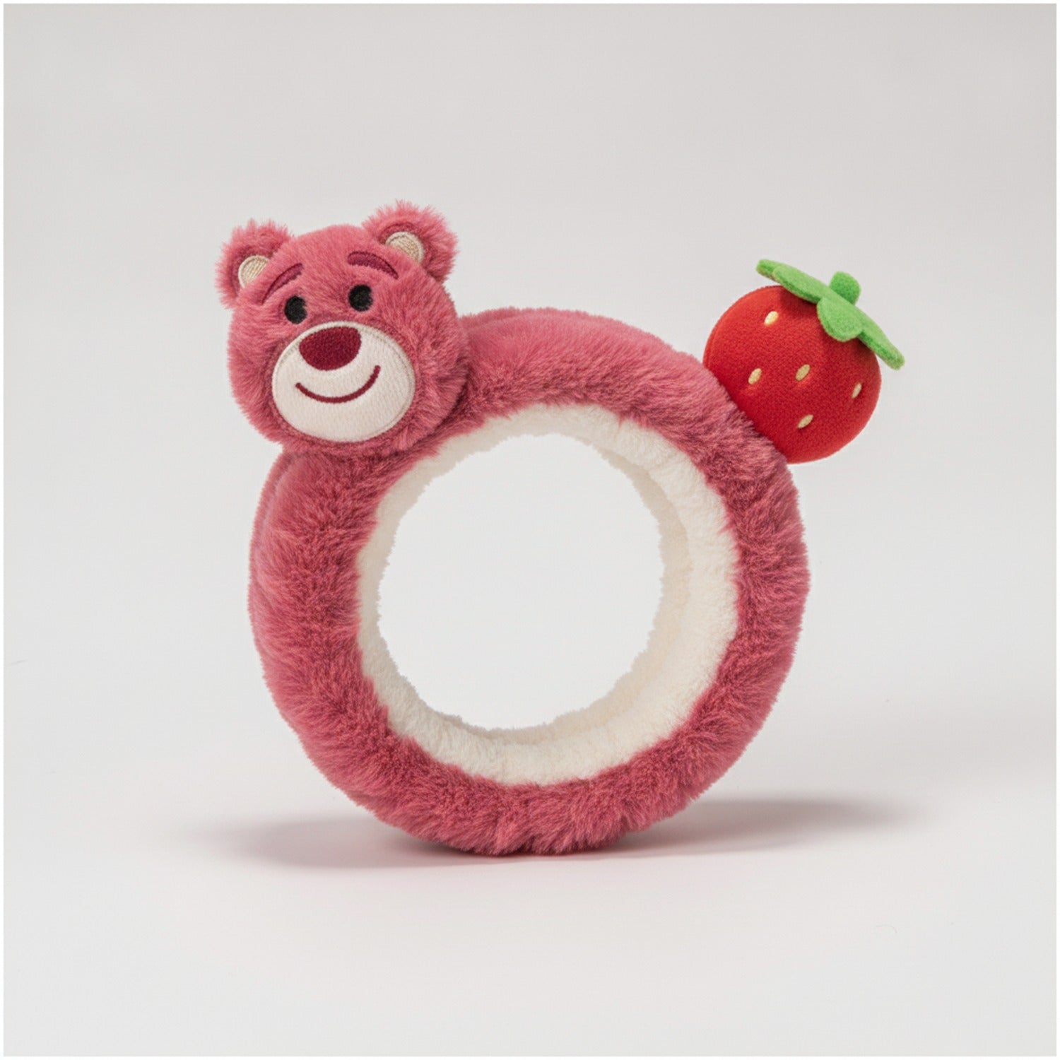 Pink Fuzzy Bear Flower Hairband