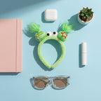Fuzzy Hairband With Star And Hair Clips - Green – hair accessories (view 3)