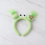 Fuzzy Hairband With Star And Hair Clips - Green