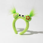 Fuzzy Hairband With Star And Hair Clips - Green
