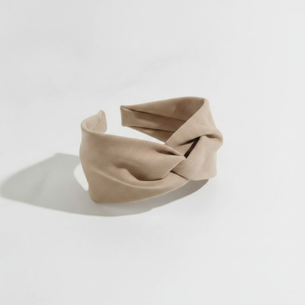 Twisted Knot Hairband - 2# Khaki Crossover Hair Tie – hair accessories (view 2)